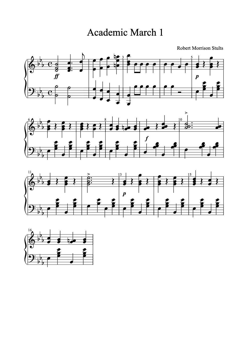 Sheet music preview for Academic March