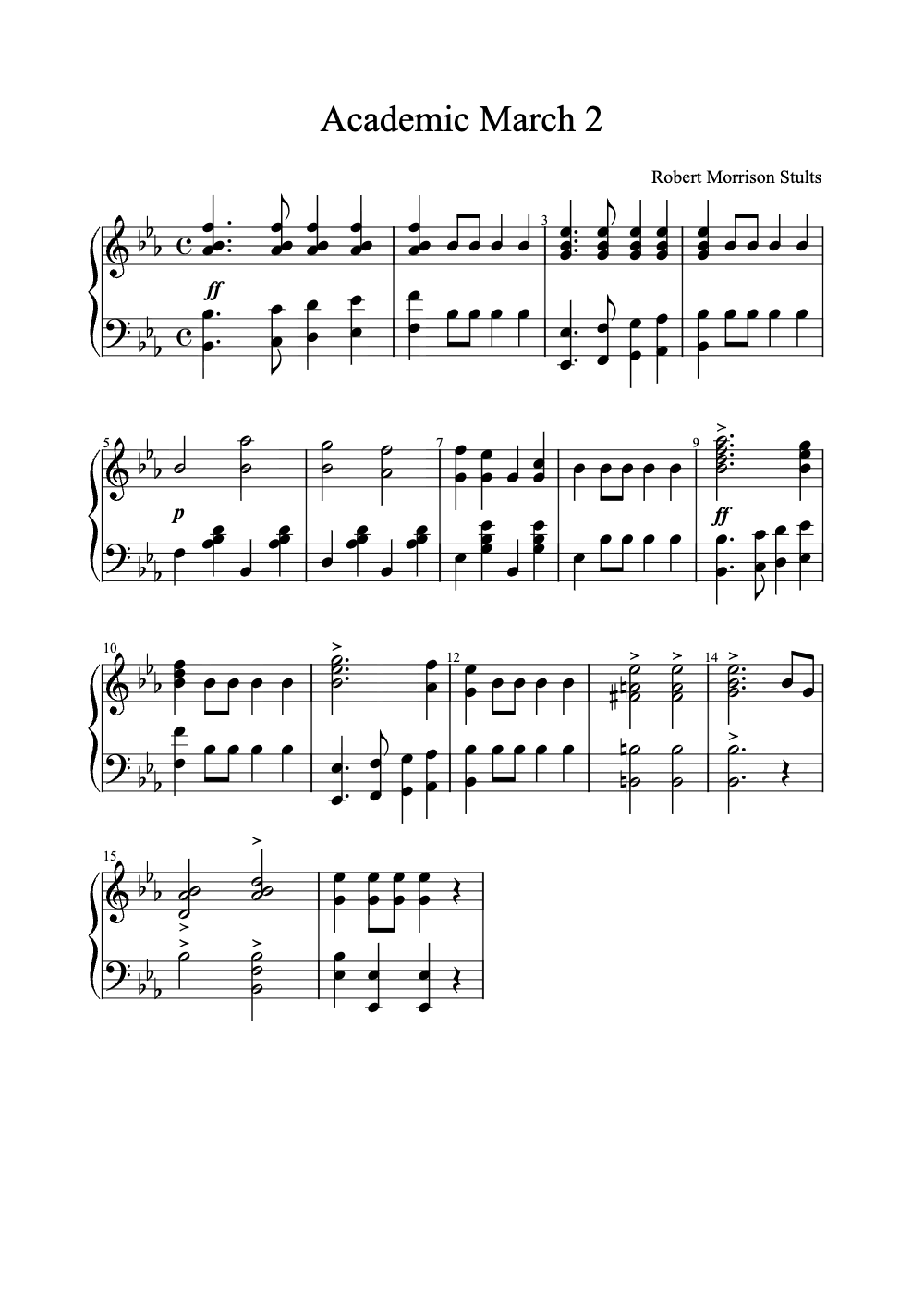 Sheet music preview for Academic March 2