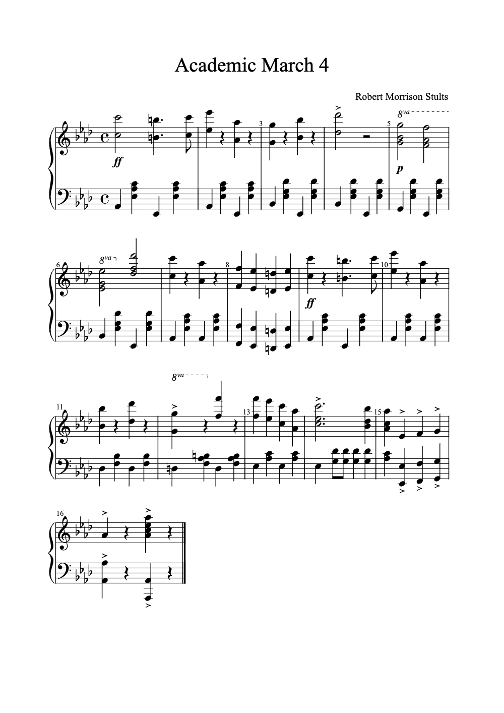 Sheet music preview for Academic March