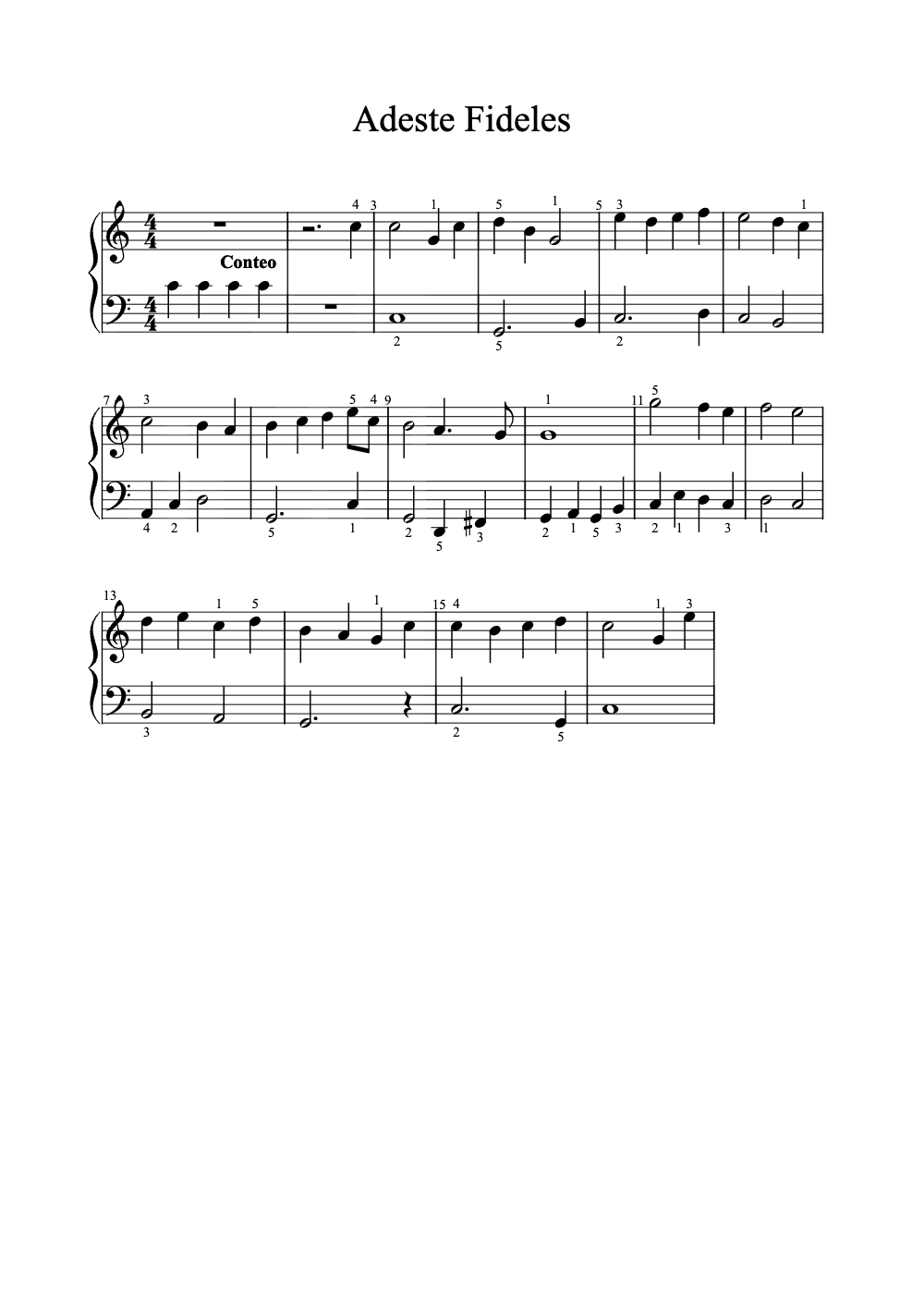 Sheet music preview for Adeste Fideles