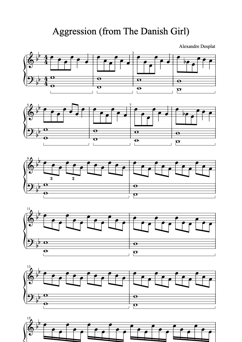 Sheet music preview for Aggression