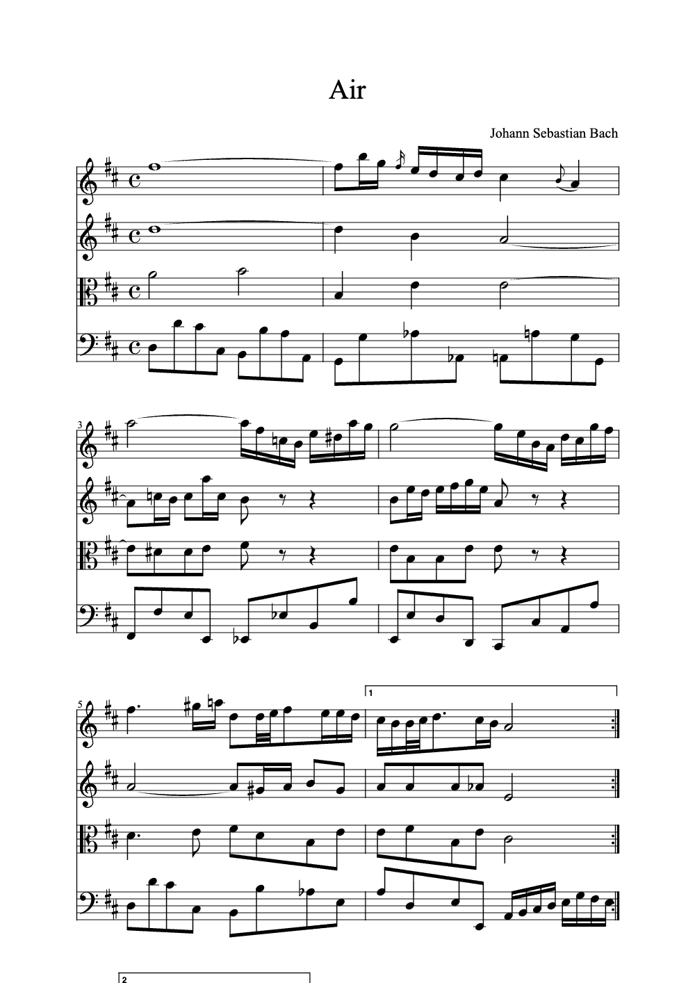 Sheet music preview for Air