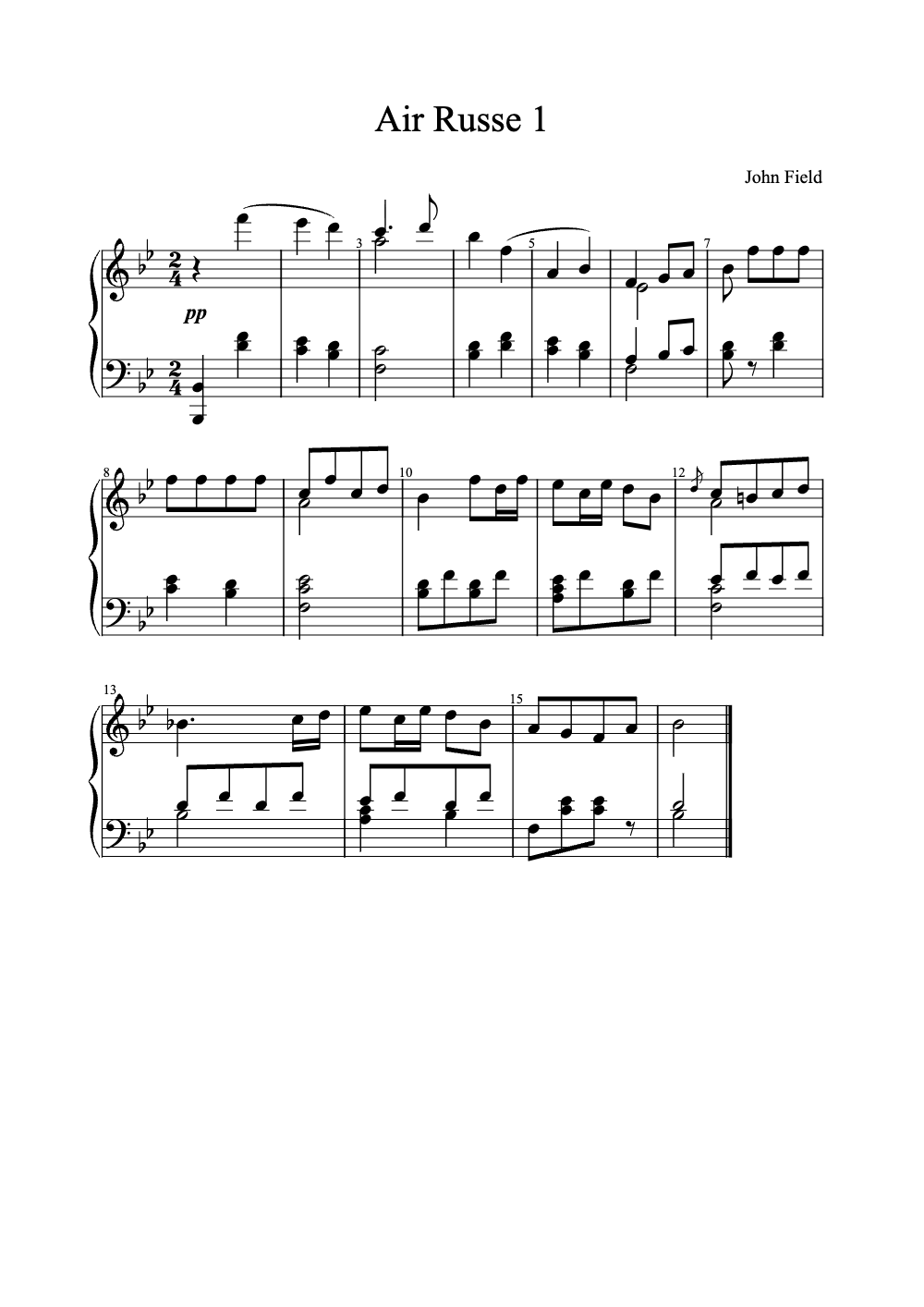 Sheet music preview for Air Russe No. 1