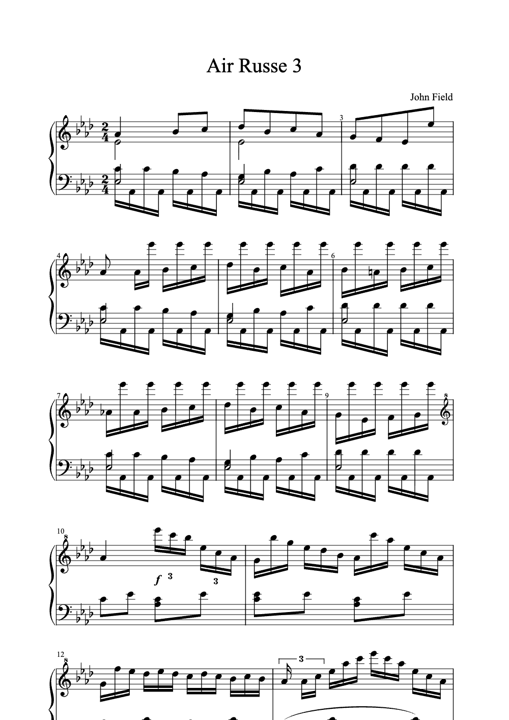 Sheet music preview for Air Russe 3