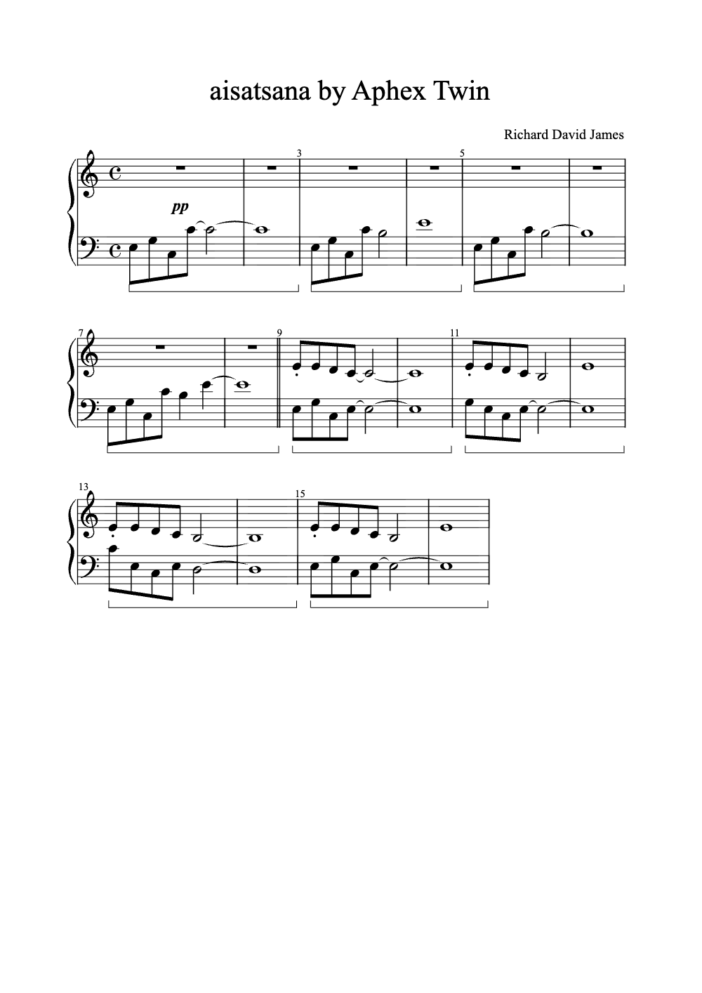 Sheet music preview for Aisatsana
