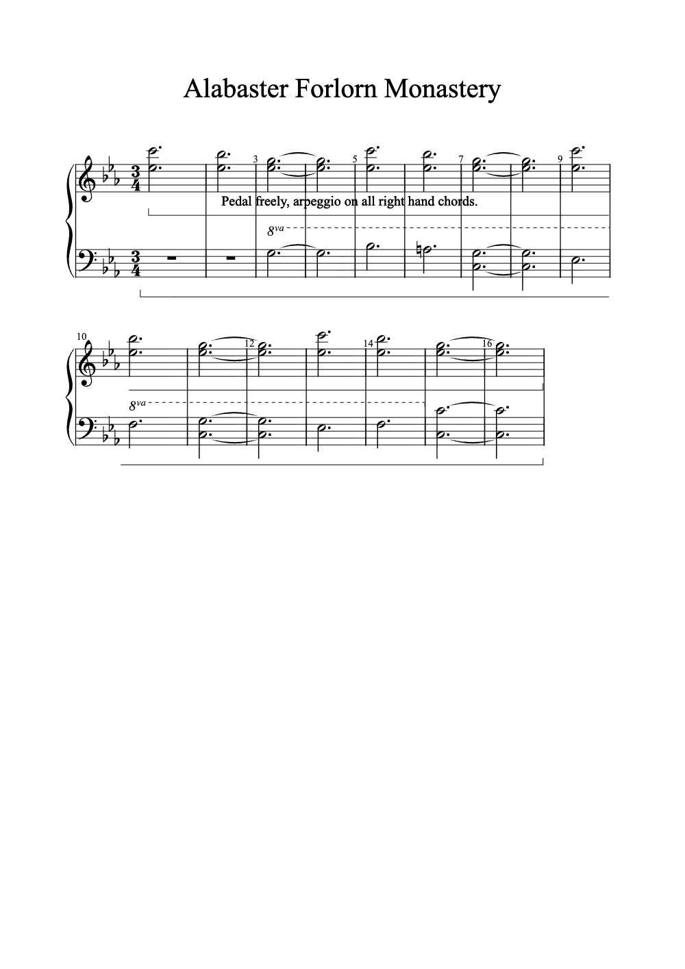 Sheet music preview for Alabaster Forlorn Monastery