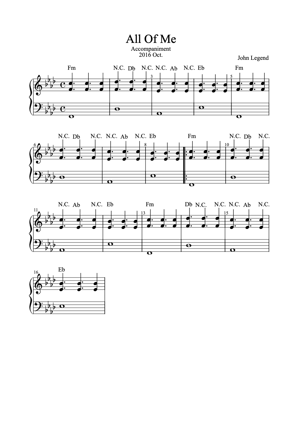Sheet music preview for All of Me