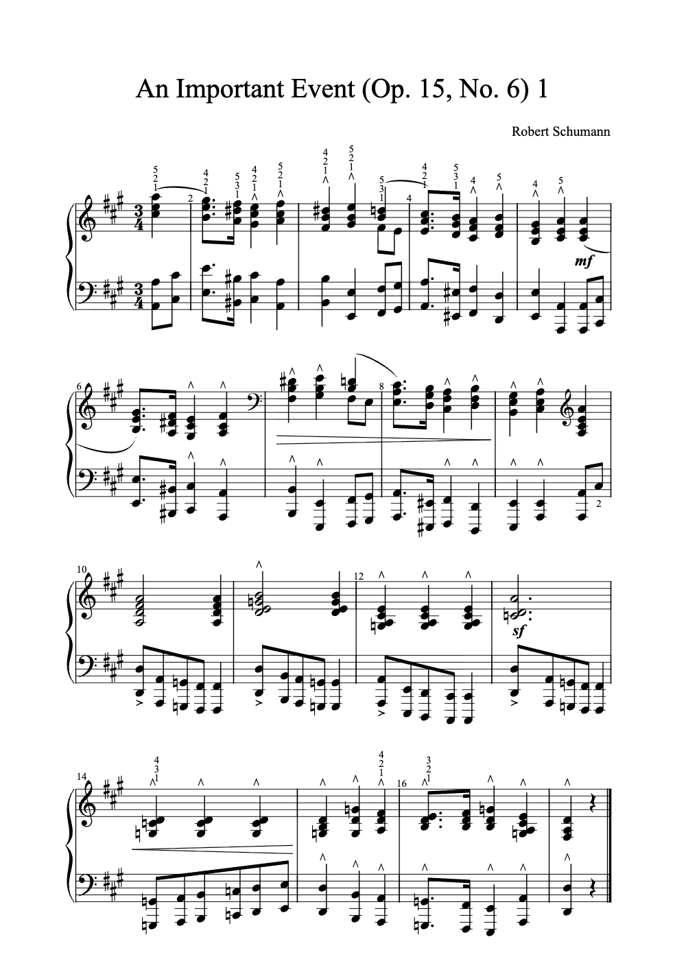 Sheet music preview for An Important Event