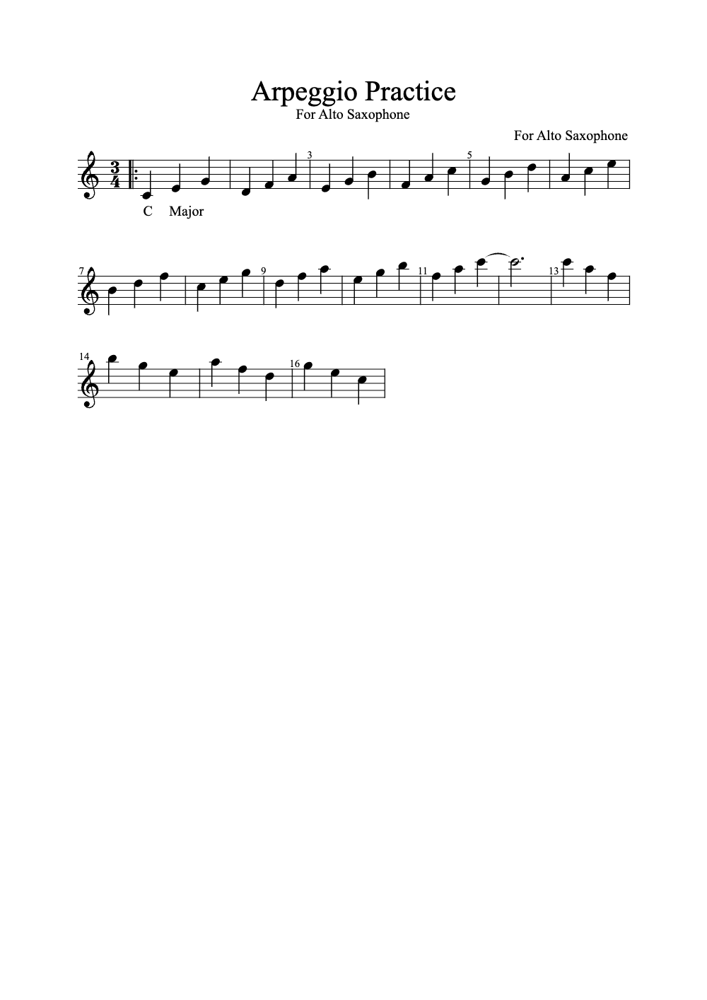 Sheet music preview for Arpeggio Practice
