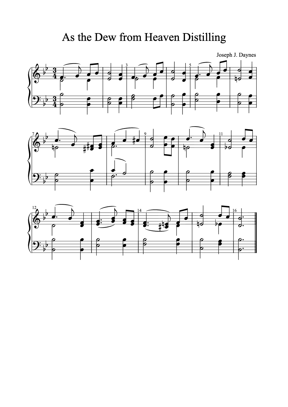 Sheet music preview for As the Dew from Heaven Distilling
