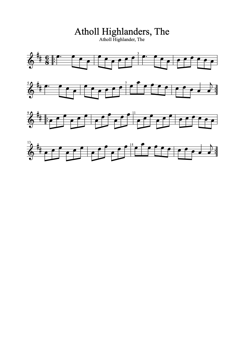 Sheet music preview for Atholl Highlanders, The