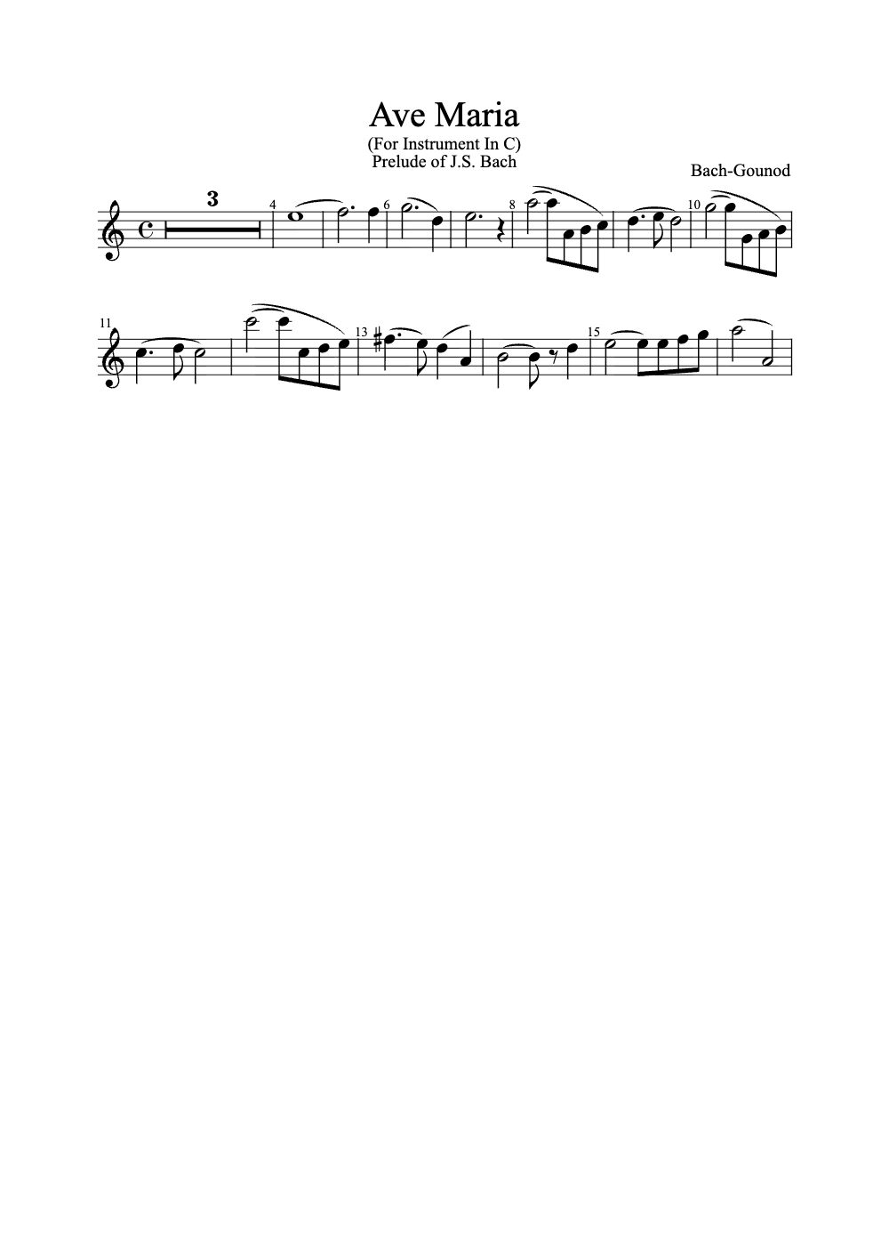 Sheet music preview for Ave Maria