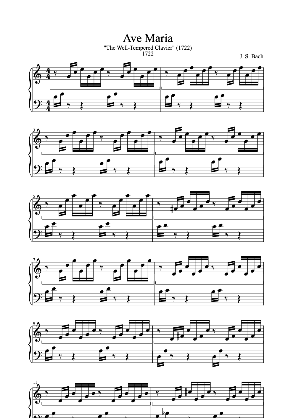 Sheet music preview for Ave Maria