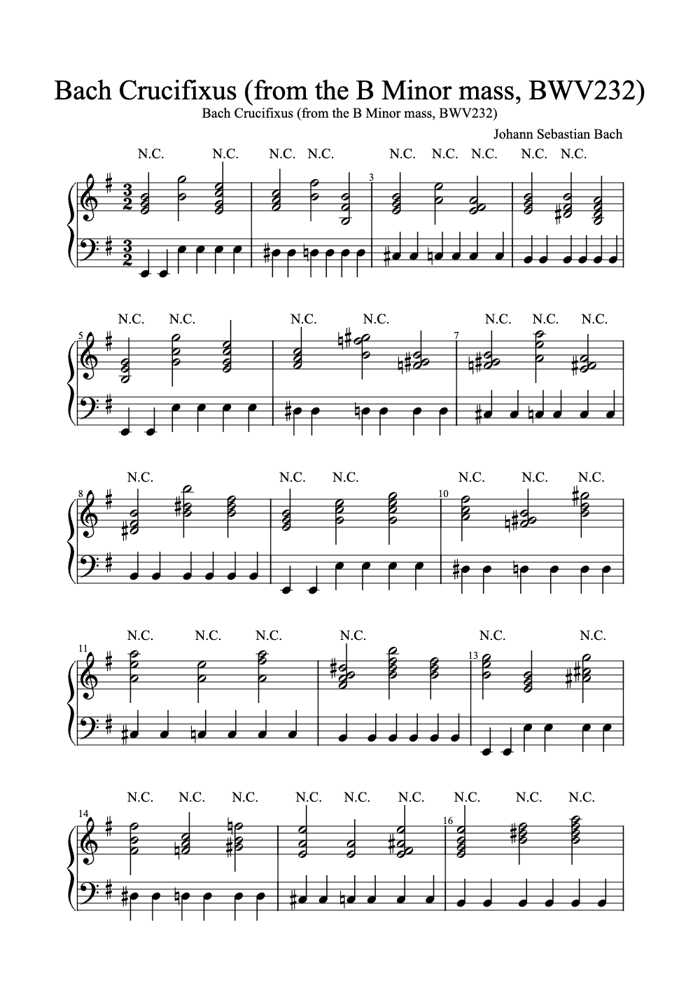 Sheet music preview for Crucifixus