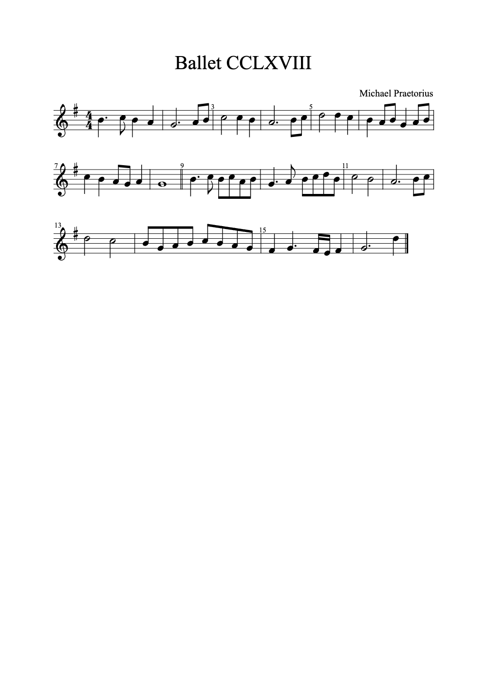 Sheet music preview for Ballet CCLXVIII