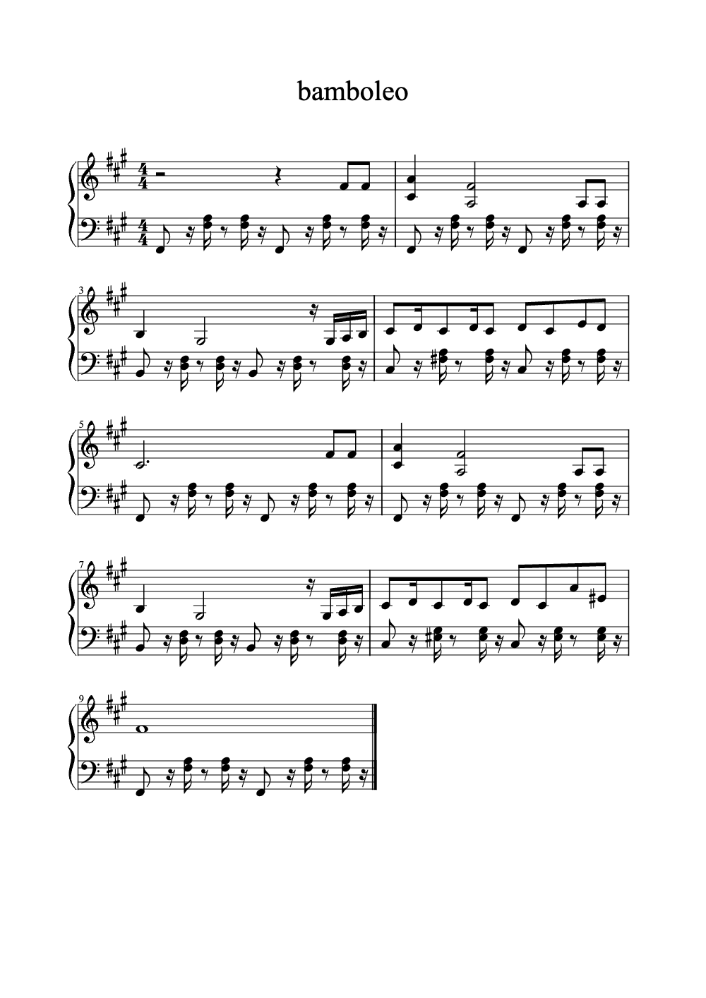 Sheet music preview for Bamboleo