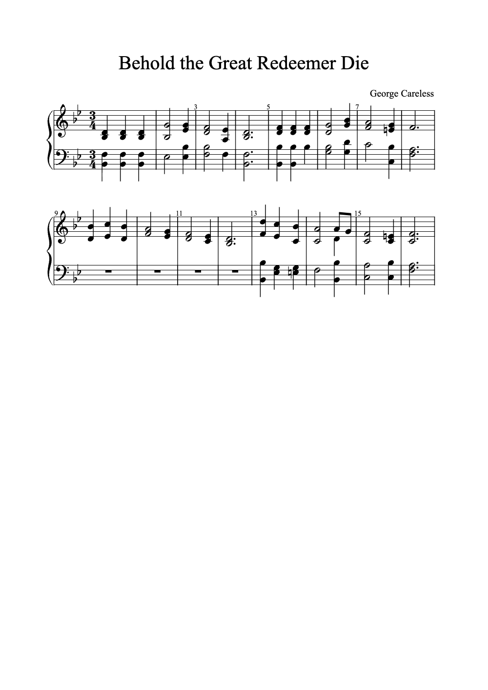 Sheet music preview for Behold the Great Redeemer Die
