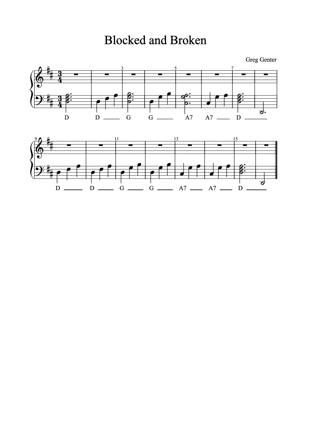 Sheet music preview for Blocked and Broken