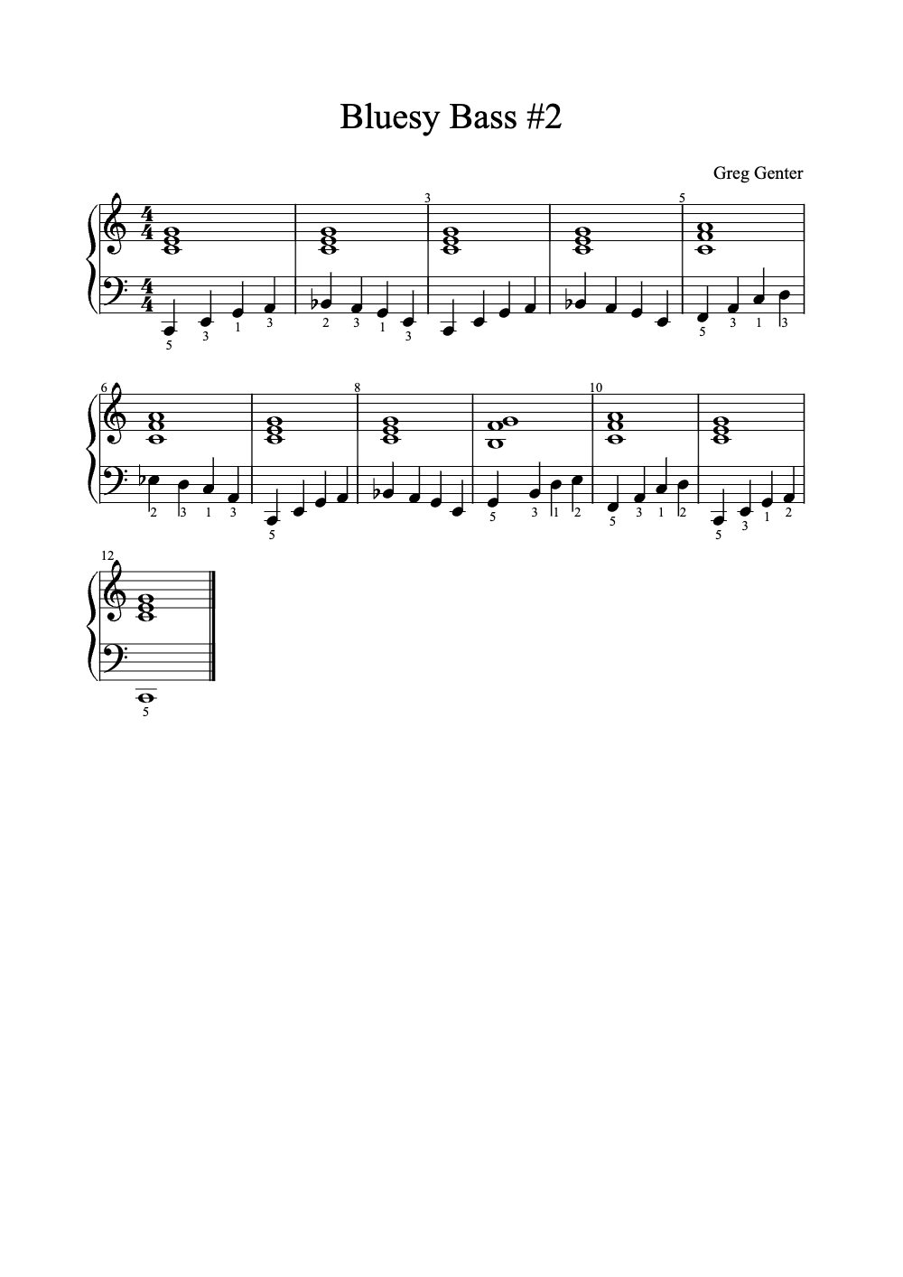 Sheet music preview for Bluesy Bass #2