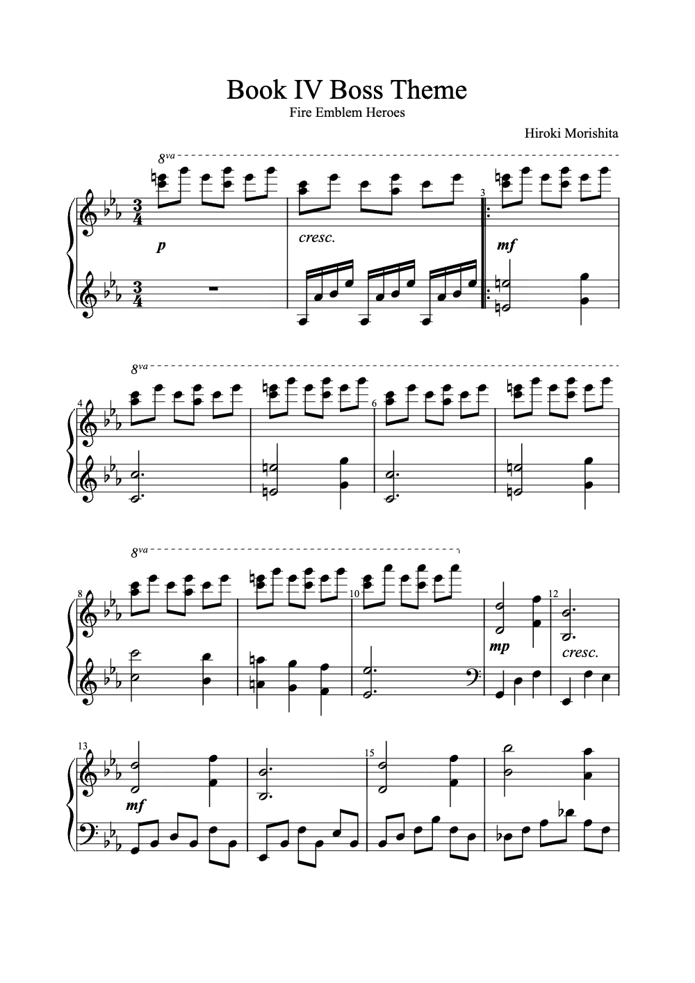Sheet music preview for Book IV Boss Theme