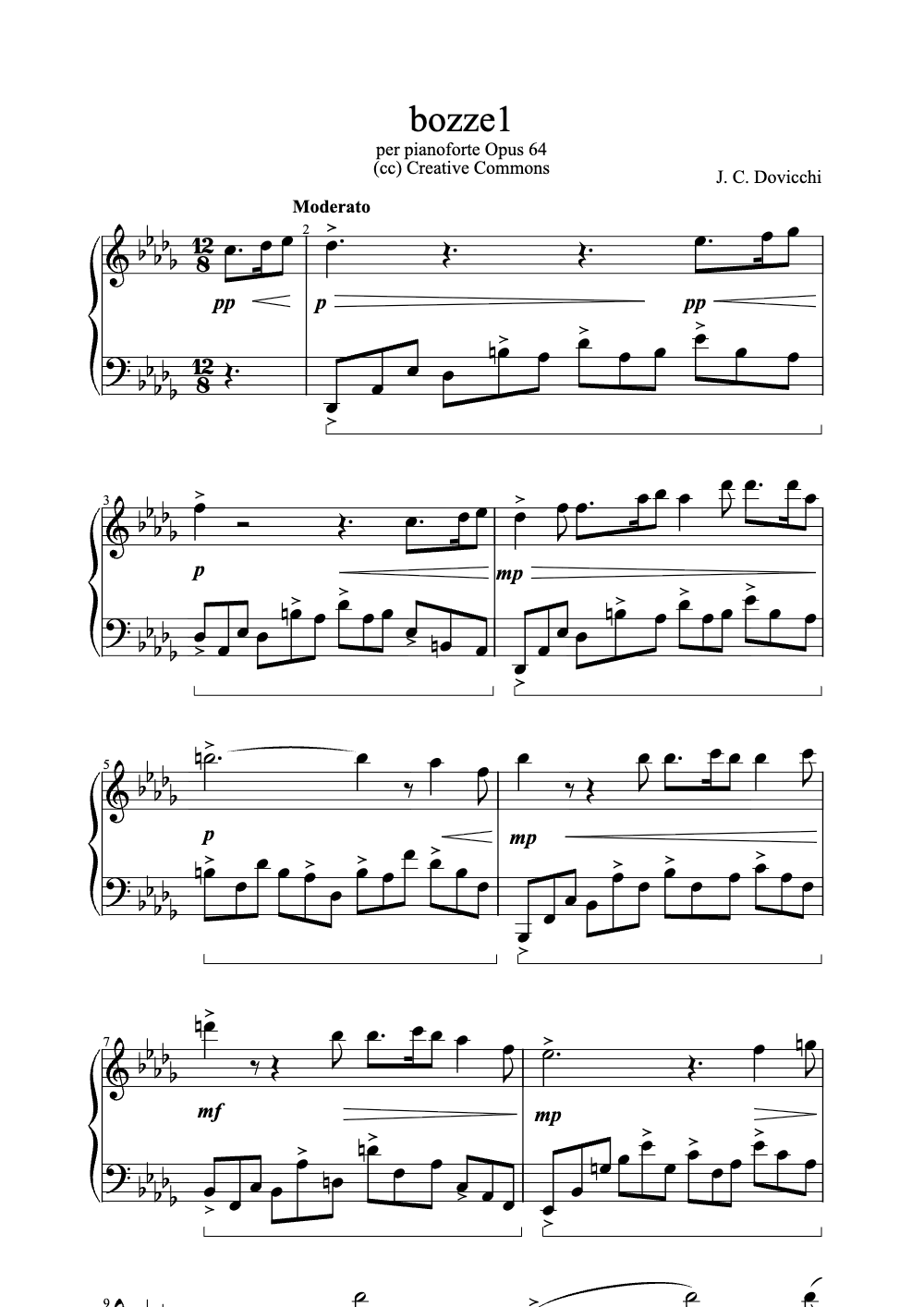 Sheet music preview for Bozze 1