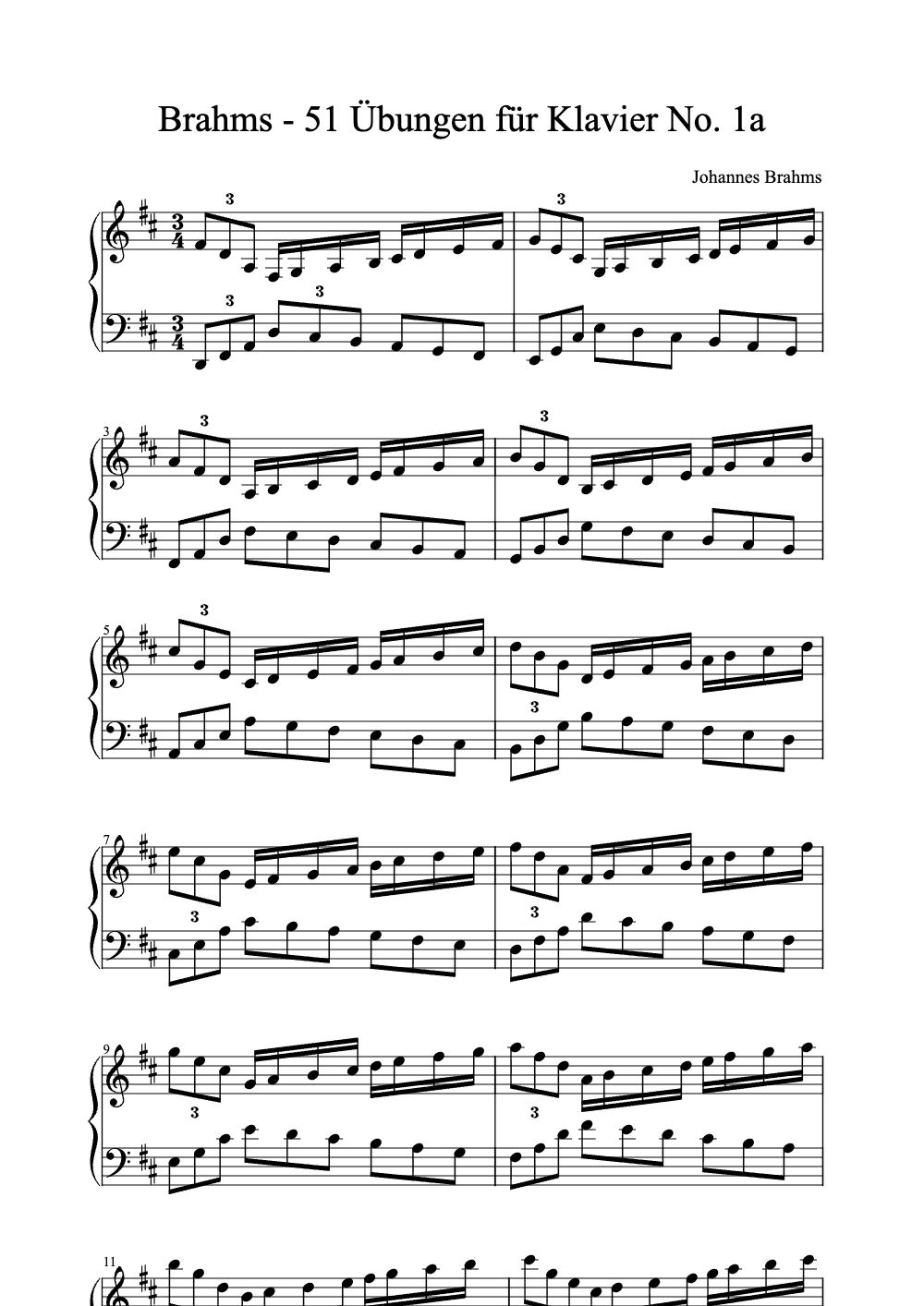 Sheet music preview for 51 Übungen Für Klavier No. 1A