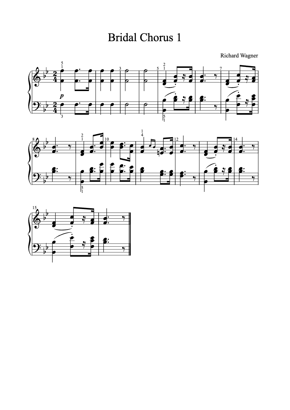 Sheet music preview for Bridal Chorus