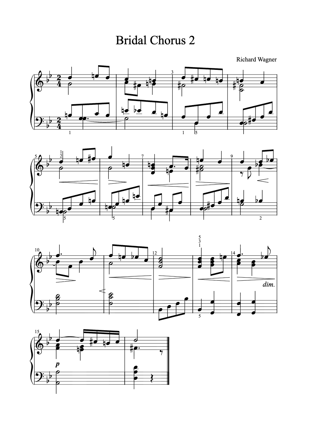 Sheet music preview for Bridal Chorus