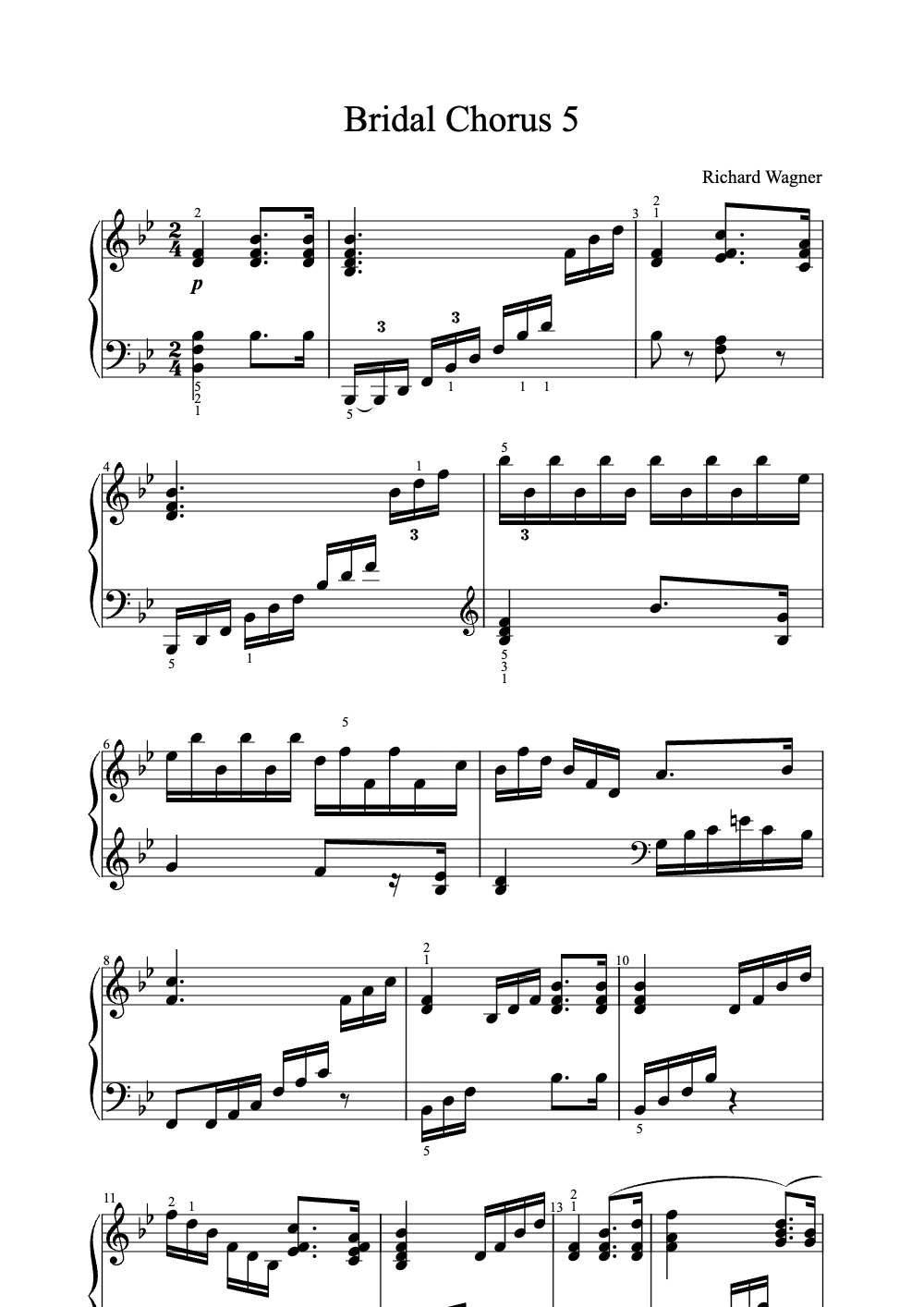 Sheet music preview for Bridal Chorus