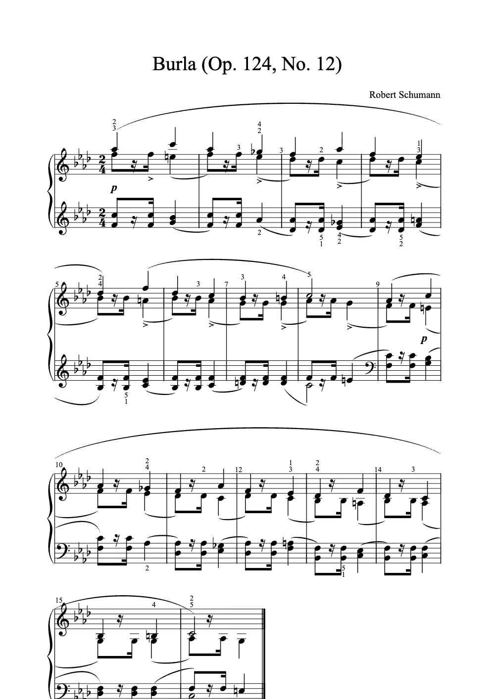 Sheet music preview for Burla