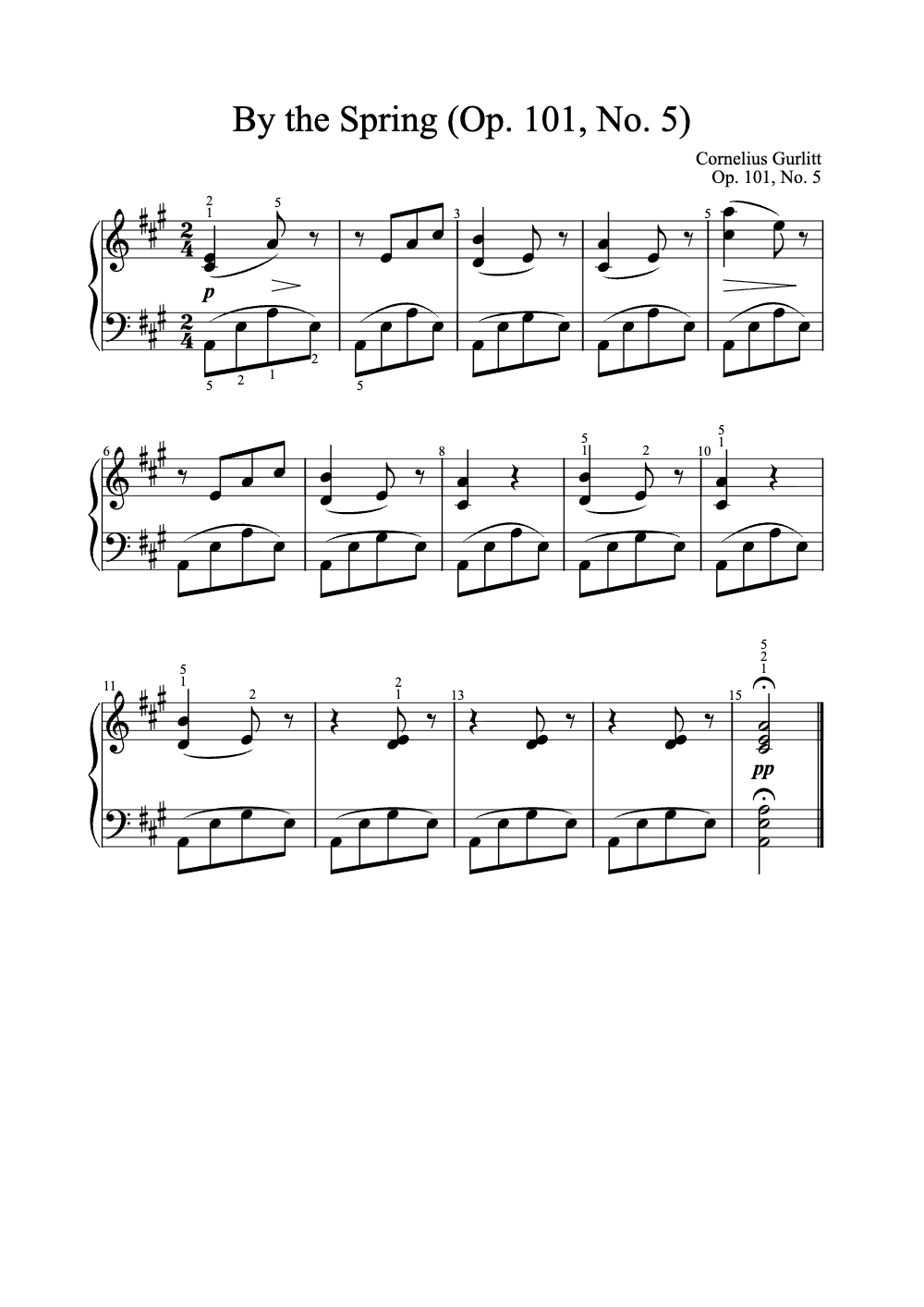 Sheet music preview for By the Spring