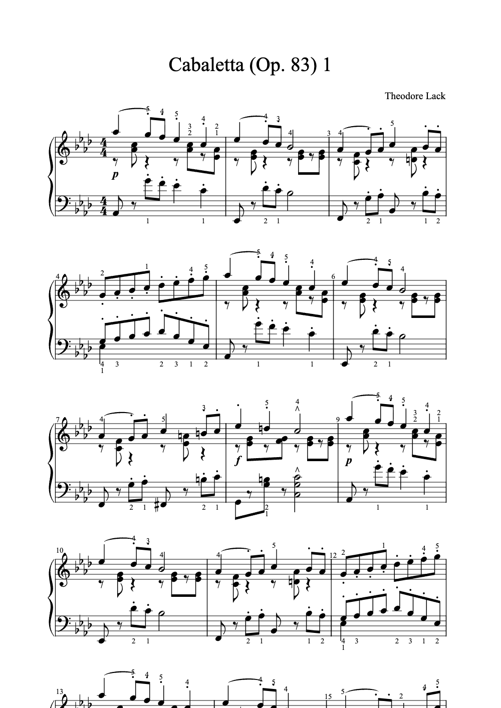 Sheet music preview for Cabaletta (Op. 83) 1