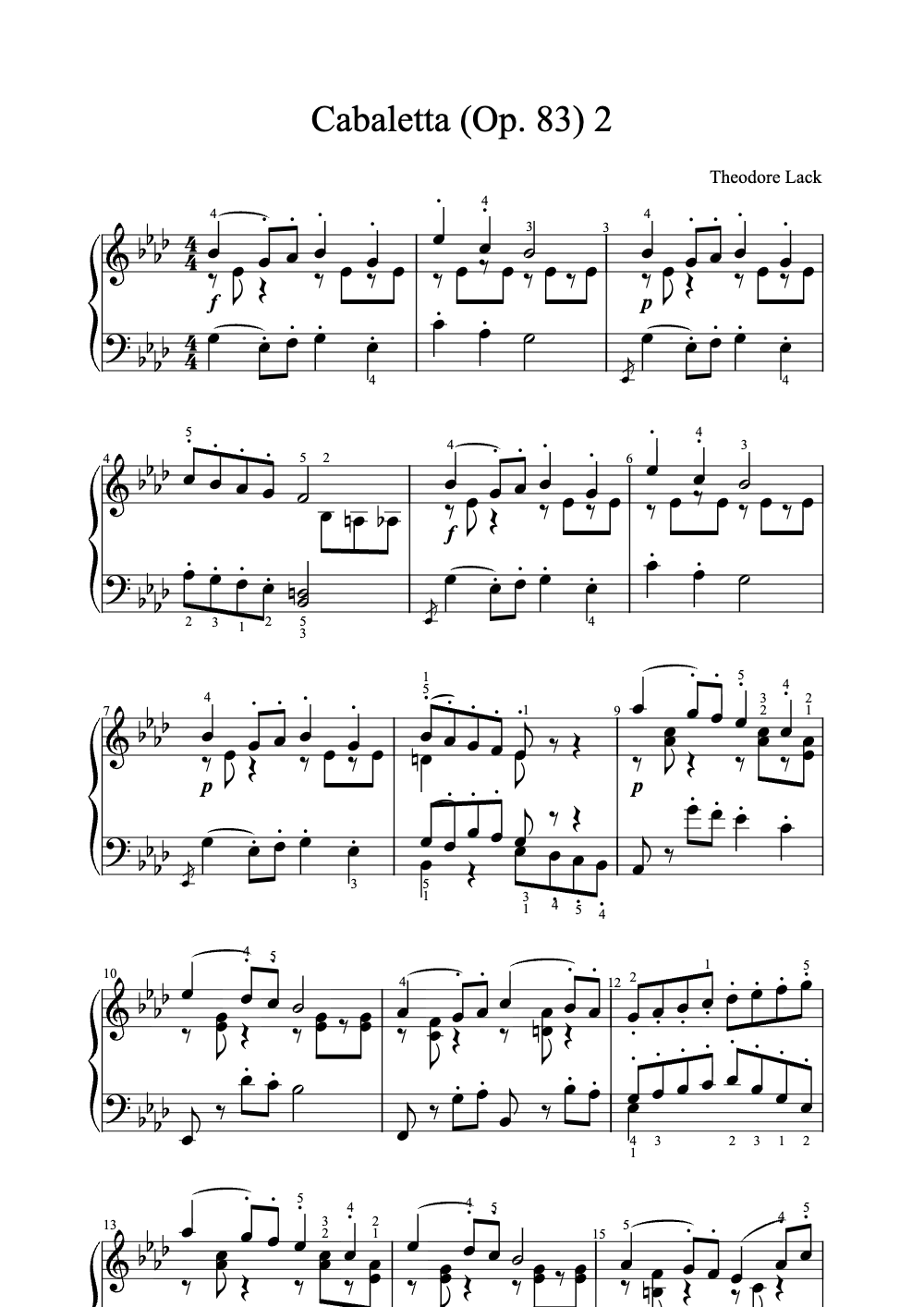 Sheet music preview for Cabaletta (Op. 83) 2