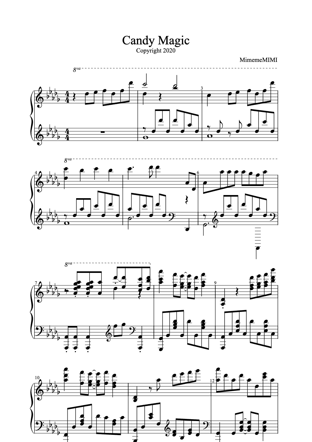 Sheet music preview for Candy Magic