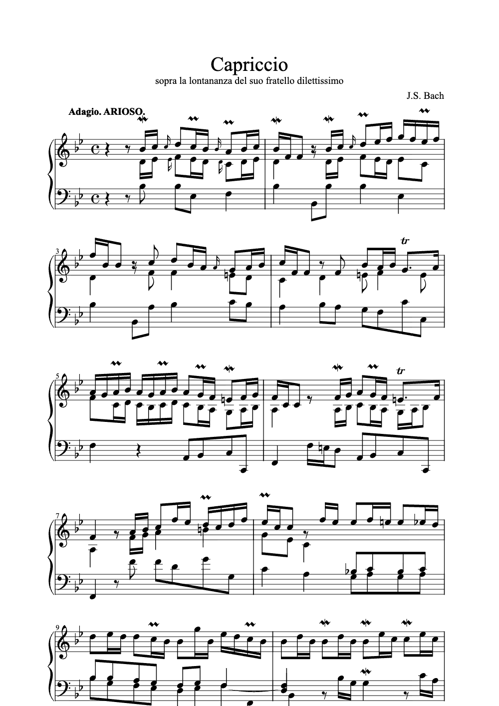 Sheet music preview for Capriccio