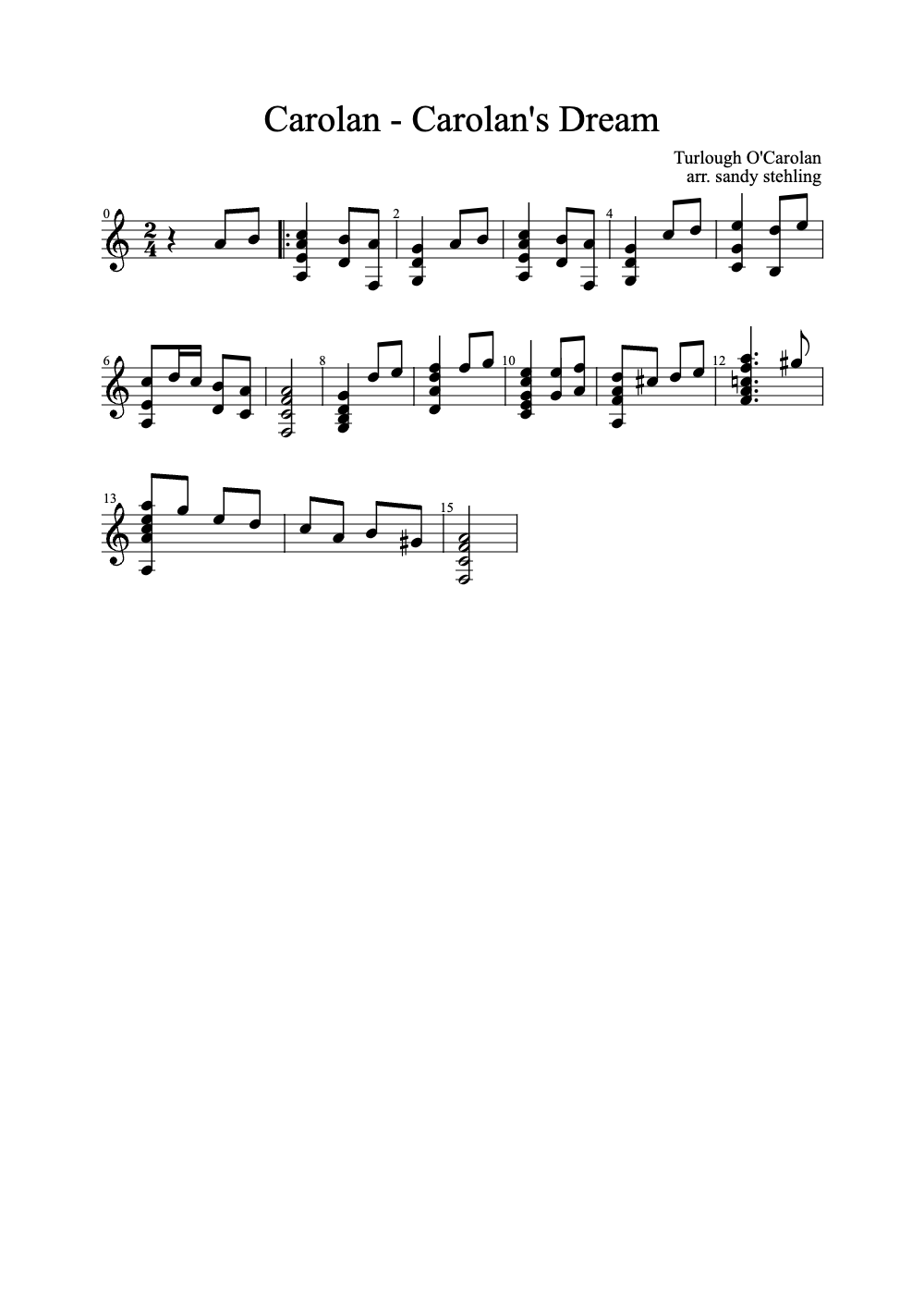 Sheet music preview for Carolan's Dream