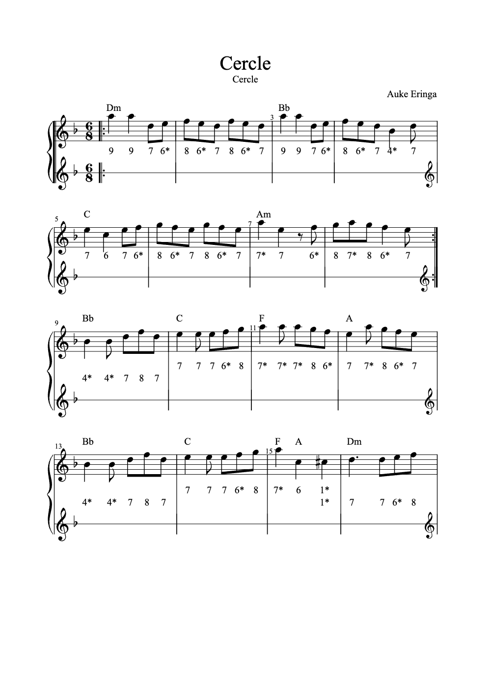 Sheet music preview for Cercle