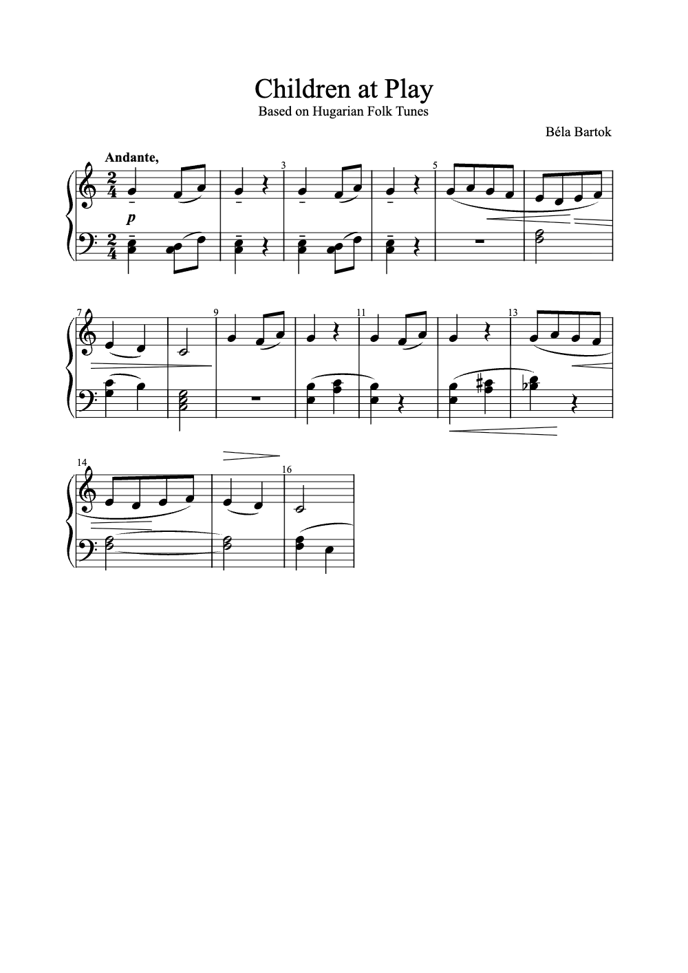 Sheet music preview for Children at Play