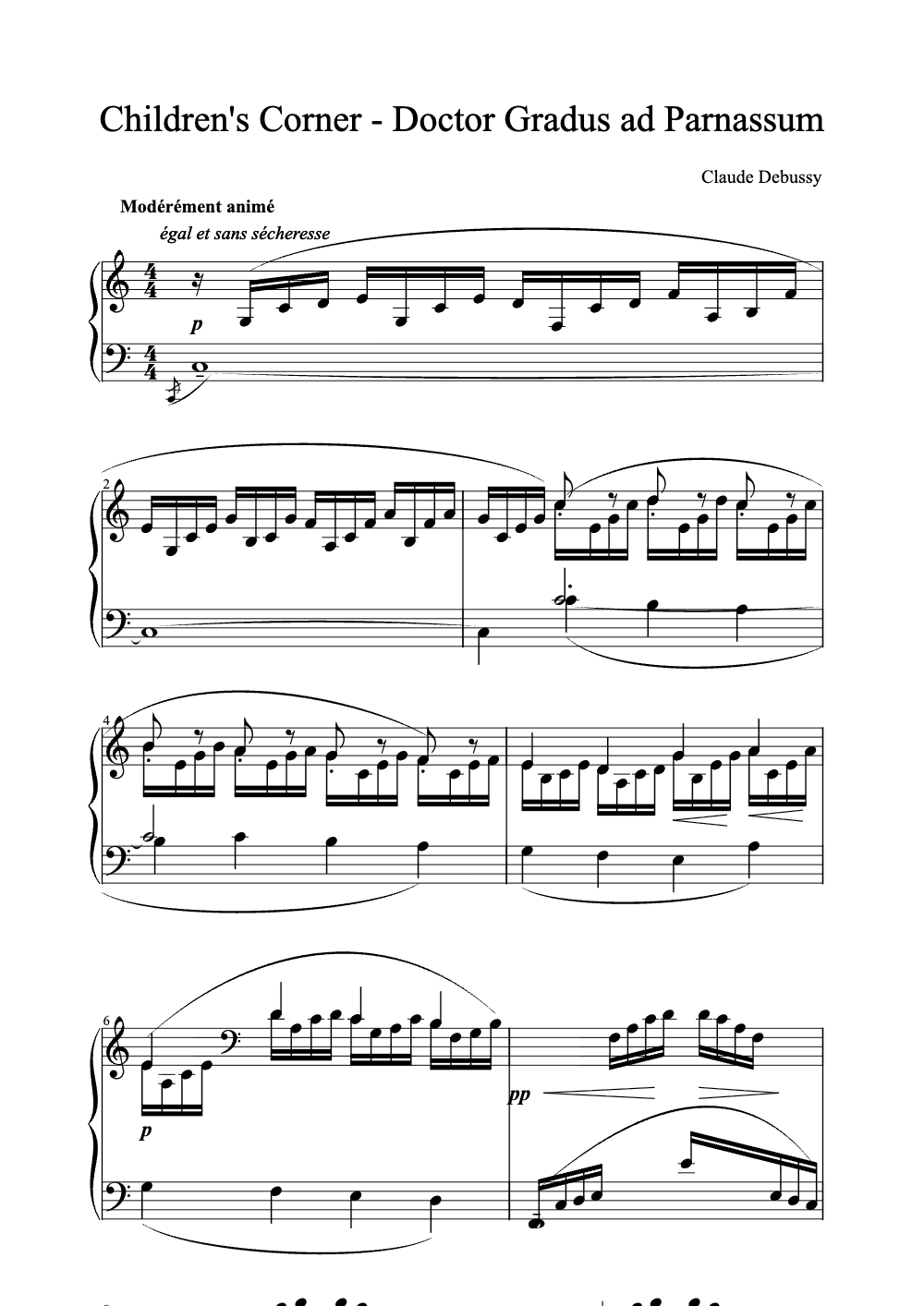 Sheet music preview for Children's Corner: Doctor Gradus ad Parnassum