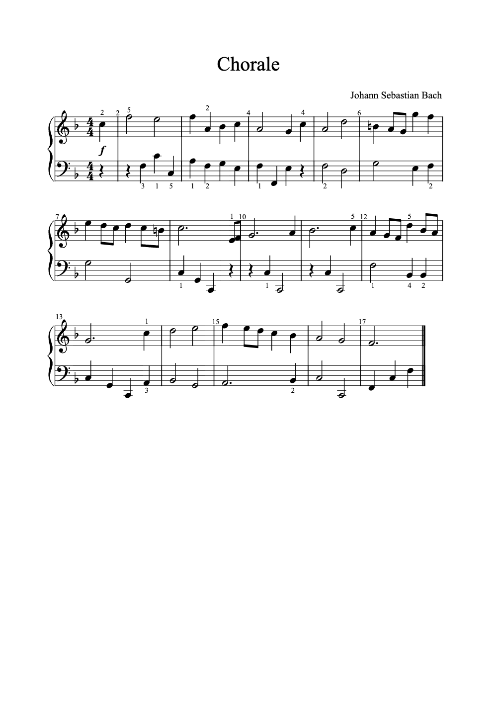Sheet music preview for Chorale