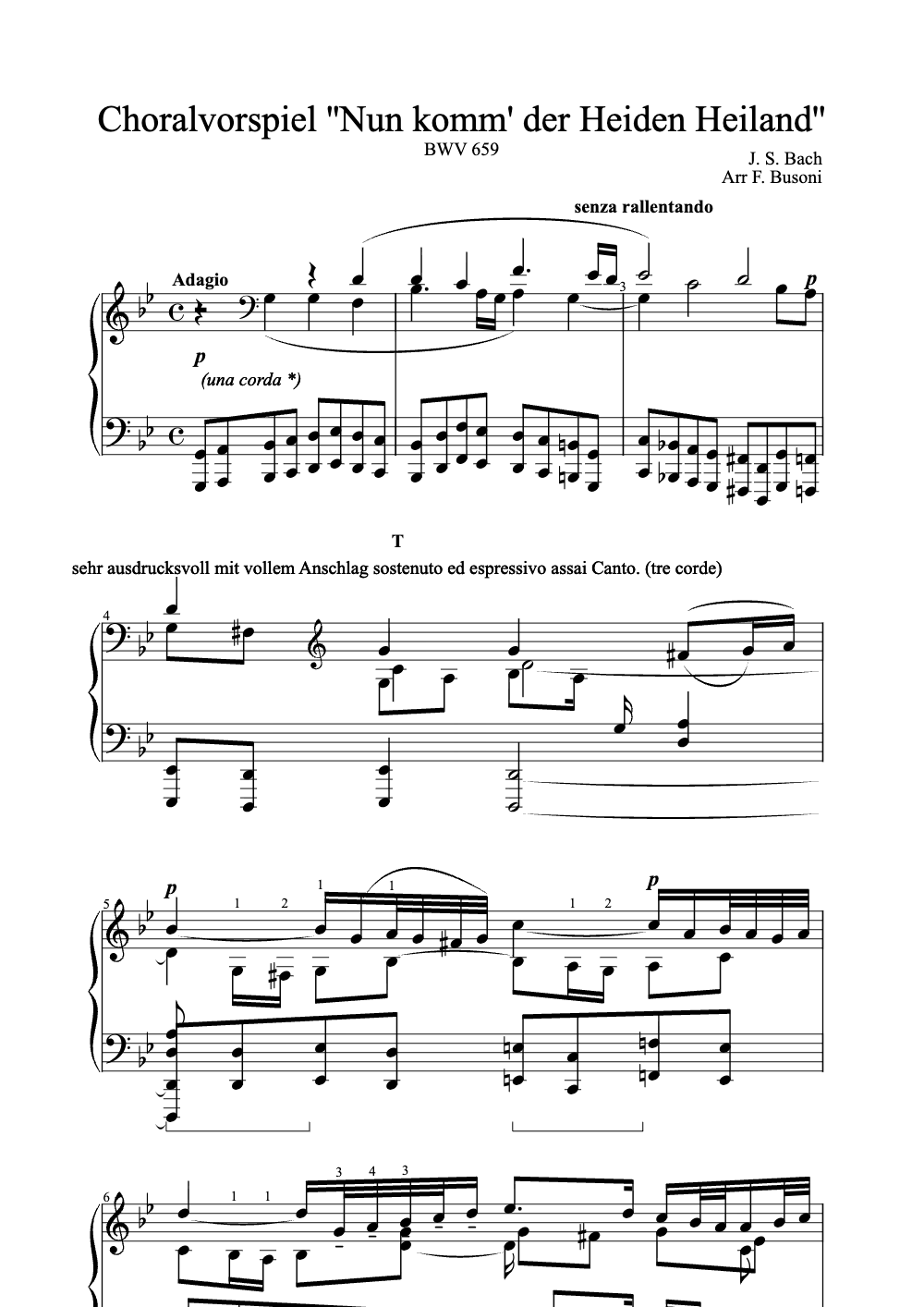 Sheet music preview for Choralvorspiel 'Nun Komm, Der Heiden Heiland'