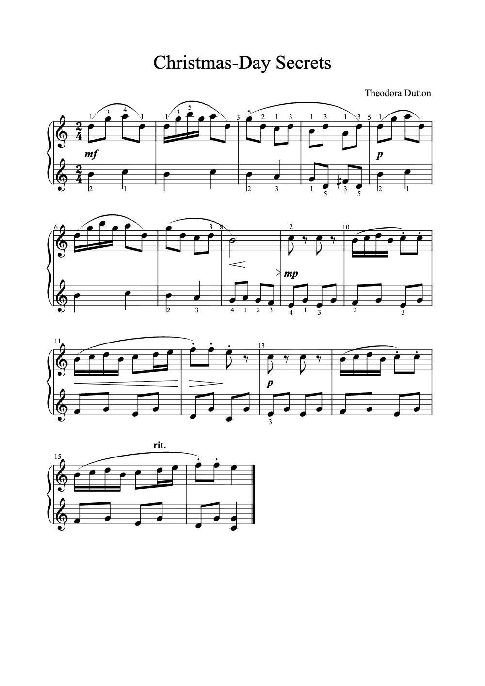Sheet music preview for Christmas-Day Secrets