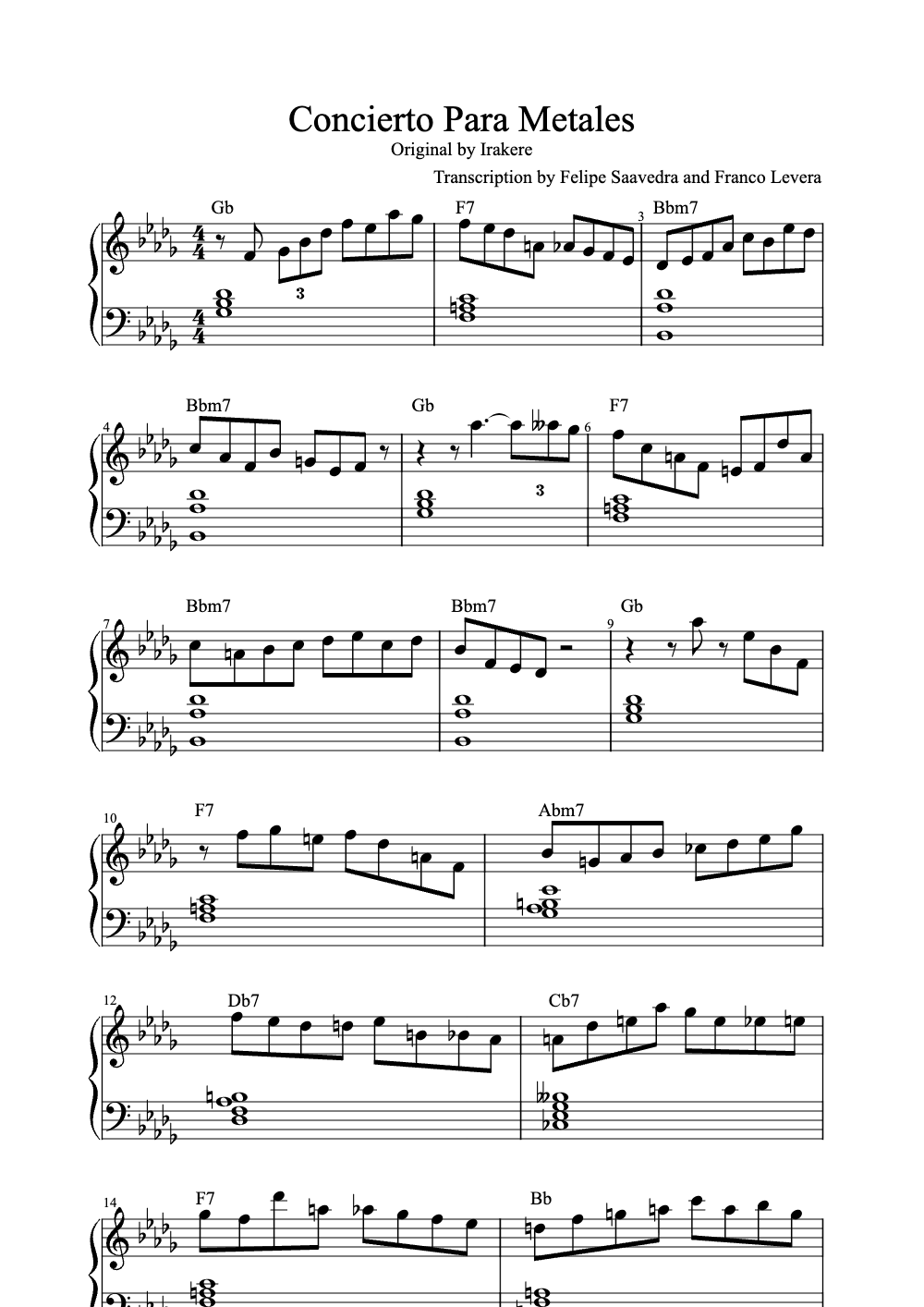 Sheet music preview for Concierto Para Metales