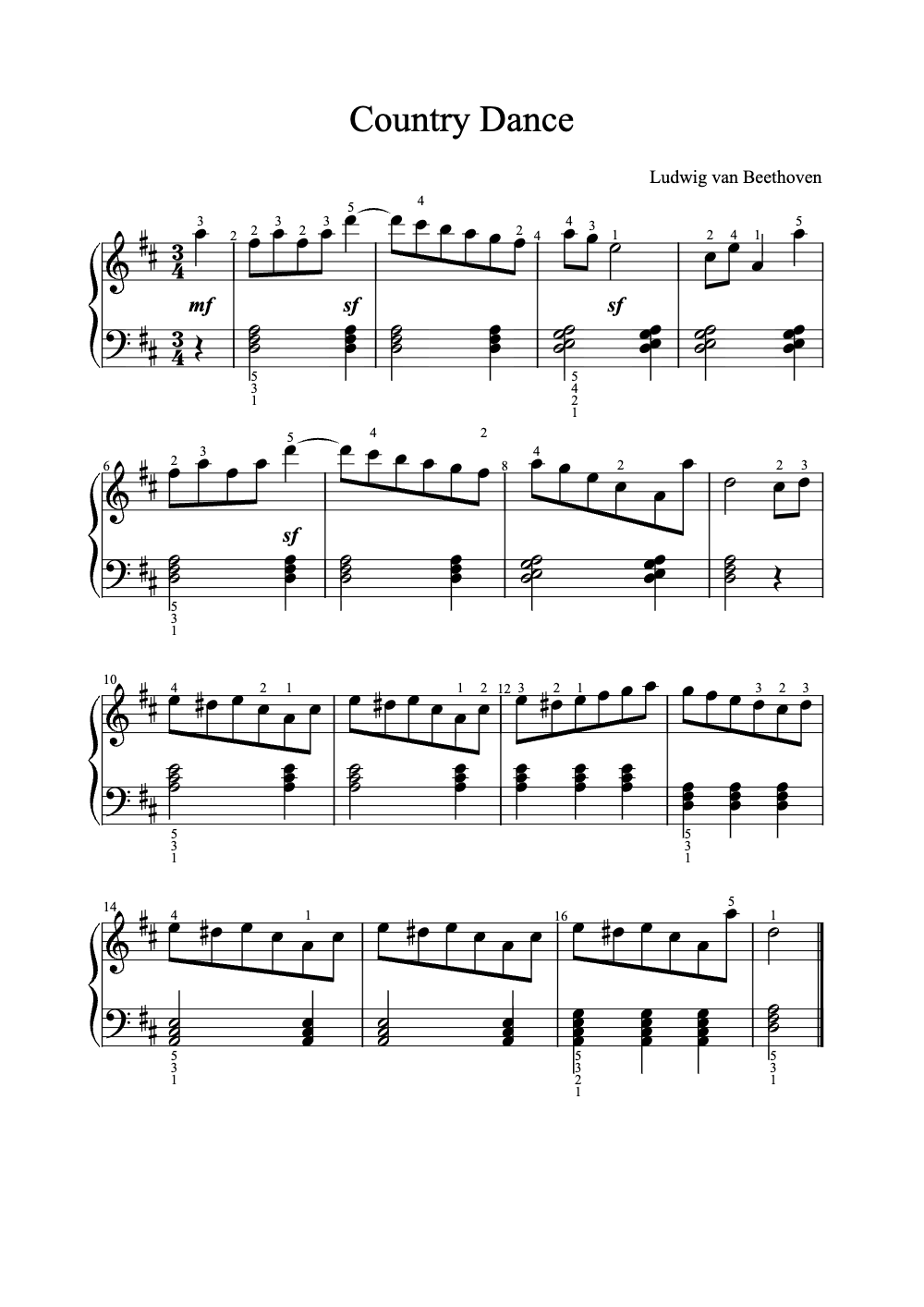 Sheet music preview for Country Dance