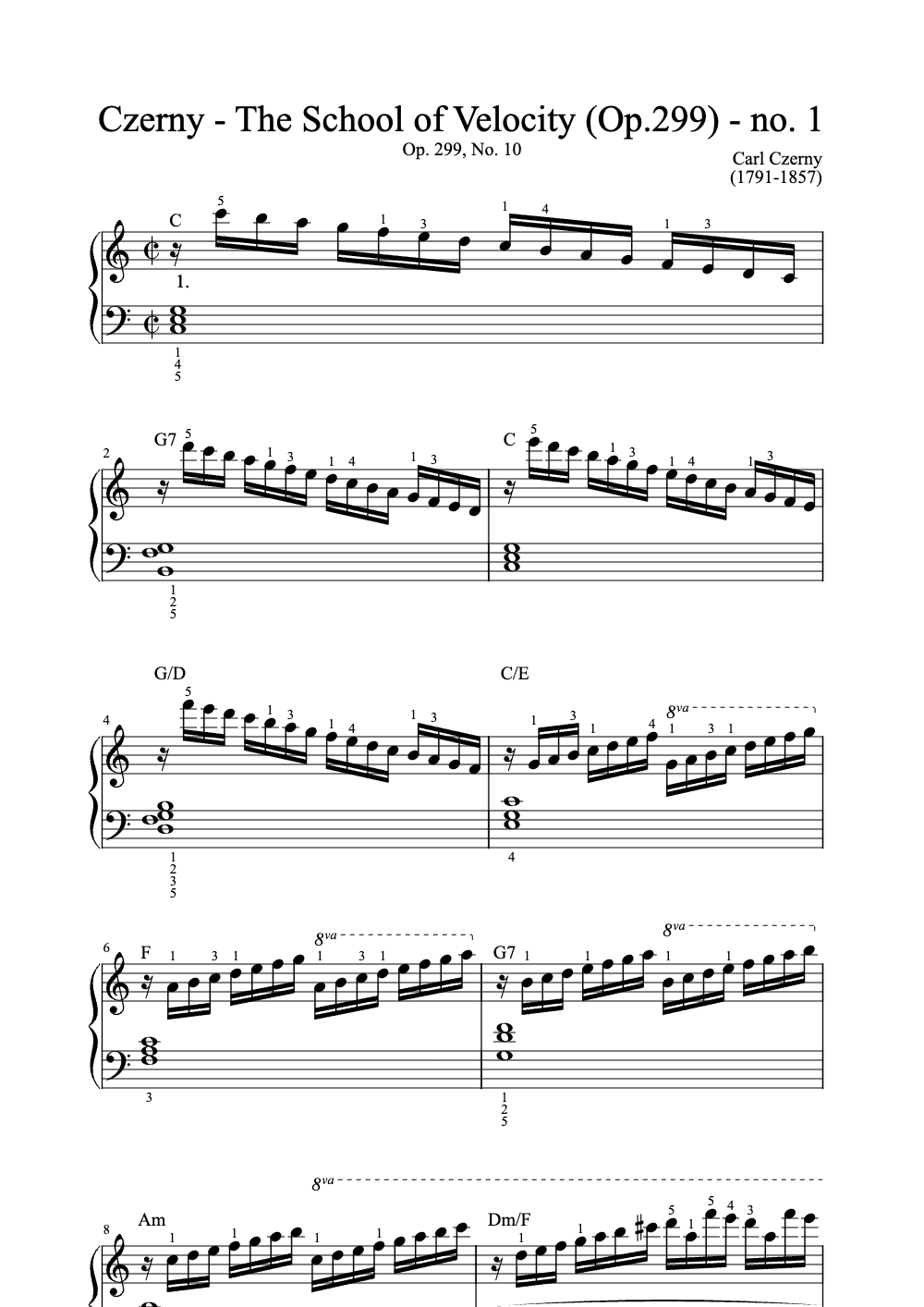 Sheet music preview for The School of Velocity