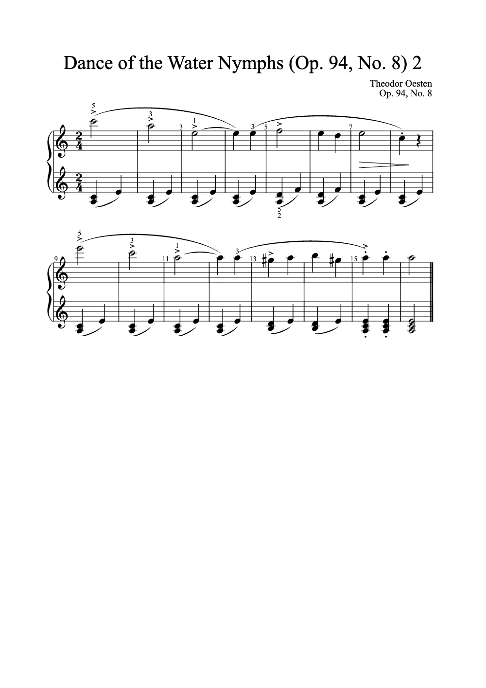 Sheet music preview for Dance of the Water Nymphs