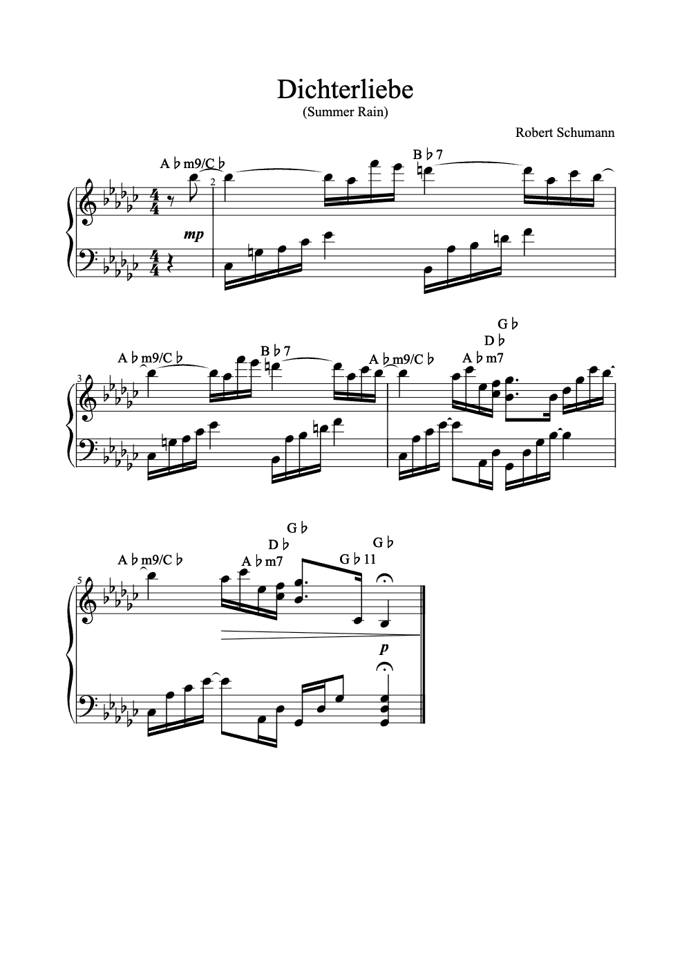 Sheet music preview for Dichterliebe