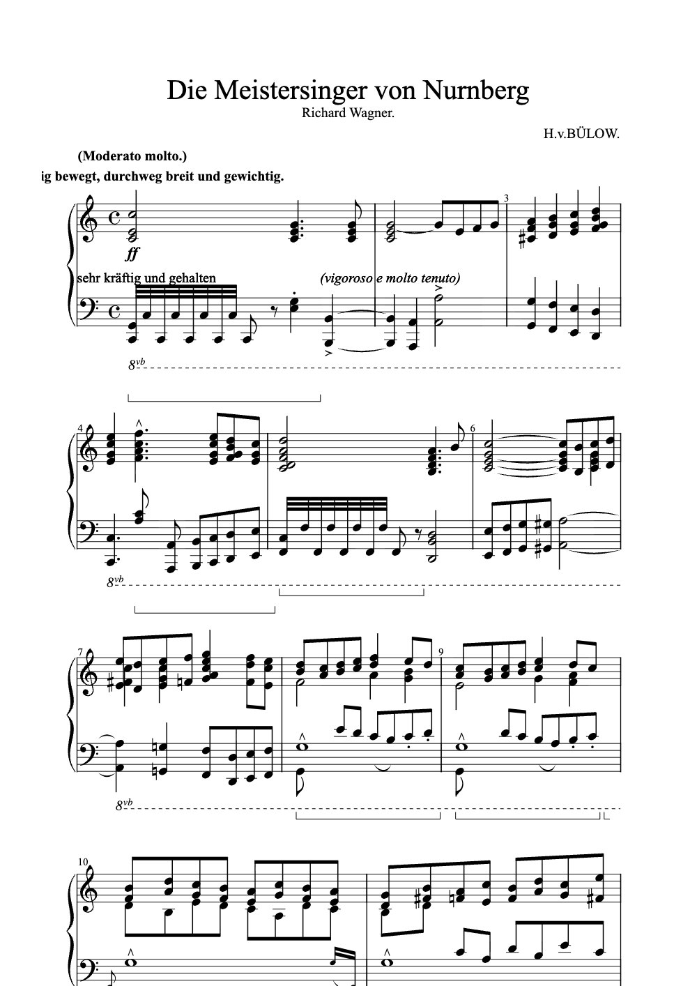 Sheet music preview for Die Meistersinger von Nürnberg
