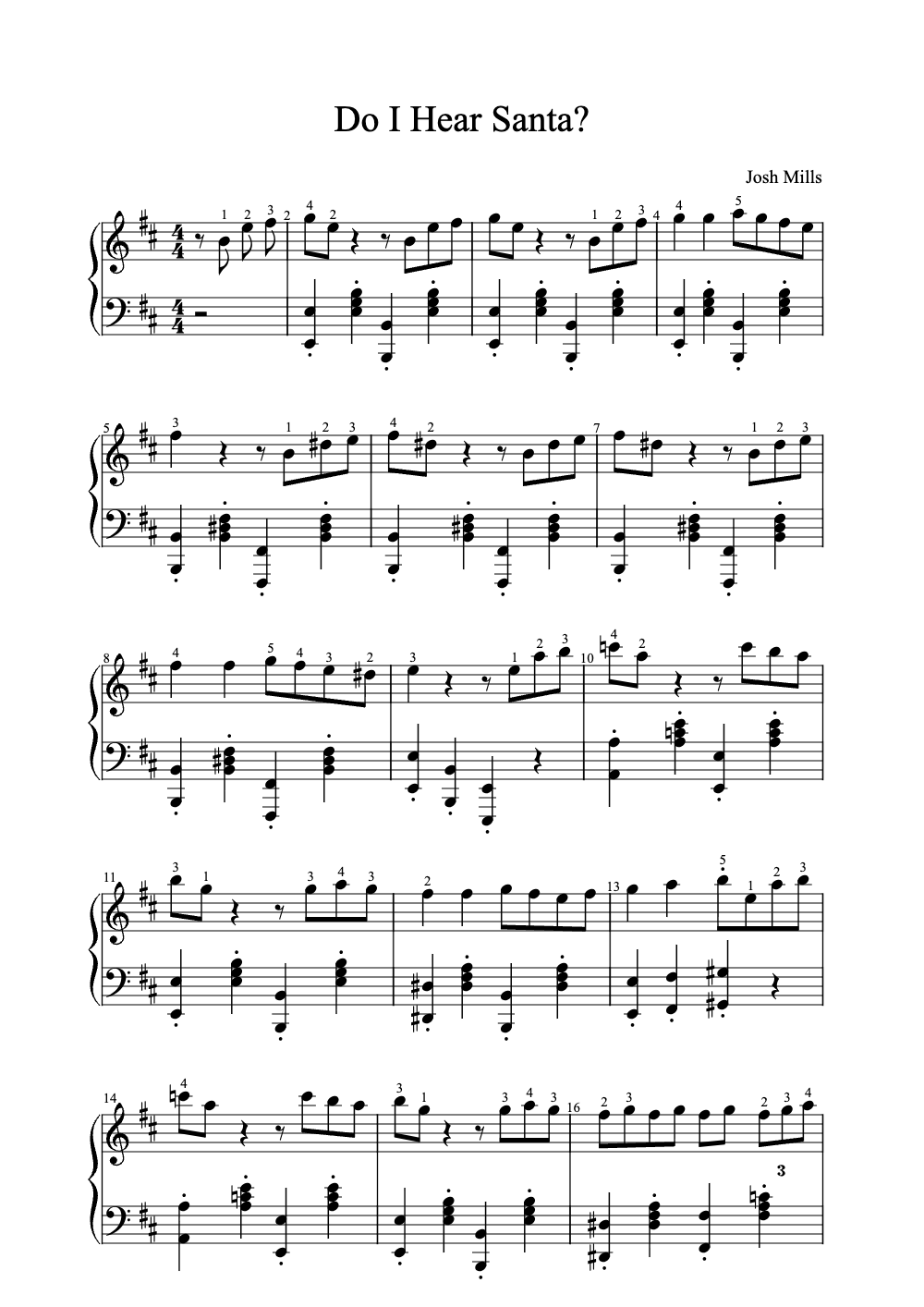 Sheet music preview for Do I Hear Santa?