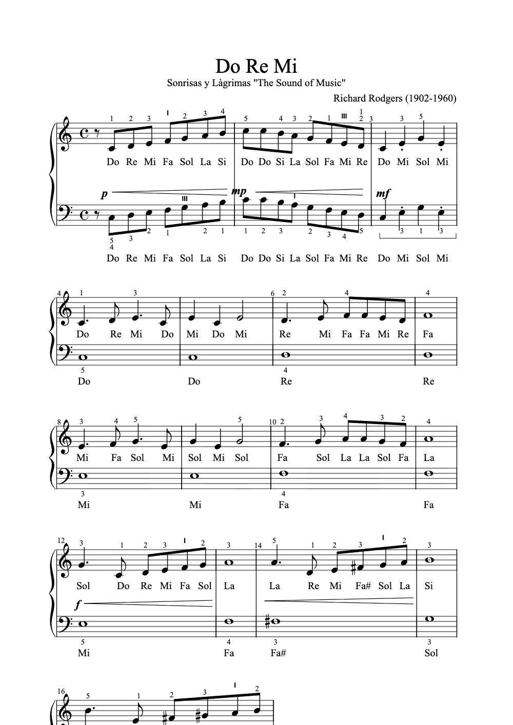 Sheet music preview for Do Re Mi